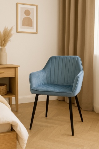 Krzesło Tapicerowane Serenity Niebieskie