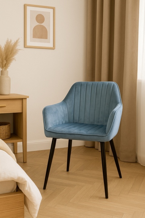 Krzesło Tapicerowane Serenity Niebieskie